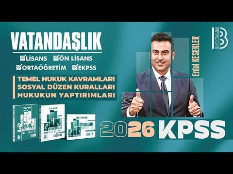 Thumbnail: 1) 2026 KPSS Vatandaşlık-Temel Hukuk Kav.–Sosyal Düzen Kuralları–Hukukun Yaptırımları–Erdal Kesekler